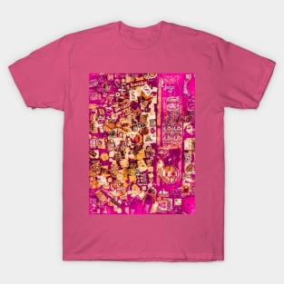 Pink Street Sticker Art NYC T-Shirt